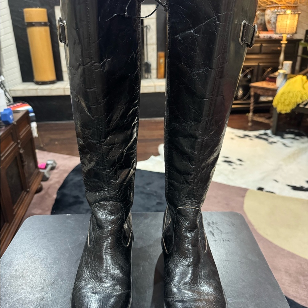 Born Black Leather Combat Boots